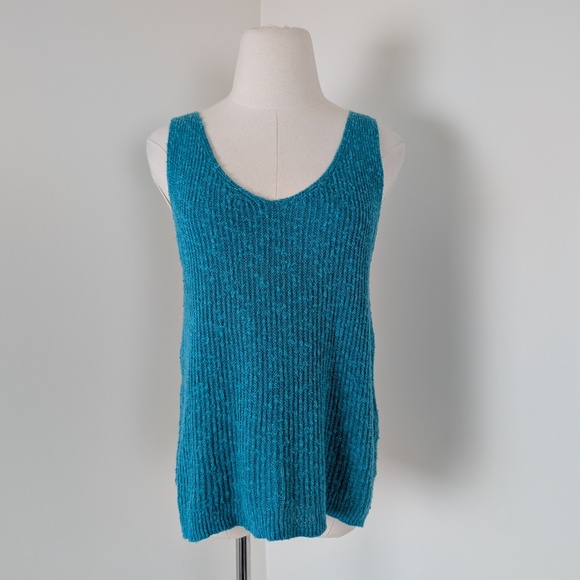 Gap Knit Tank Top Teal Sleeveless V-Neck Scoop Tank Camisole - Picture 10 of 10